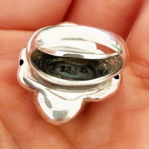 Sterling silver large rose design statement ring size 7 - Picture 3 of 9